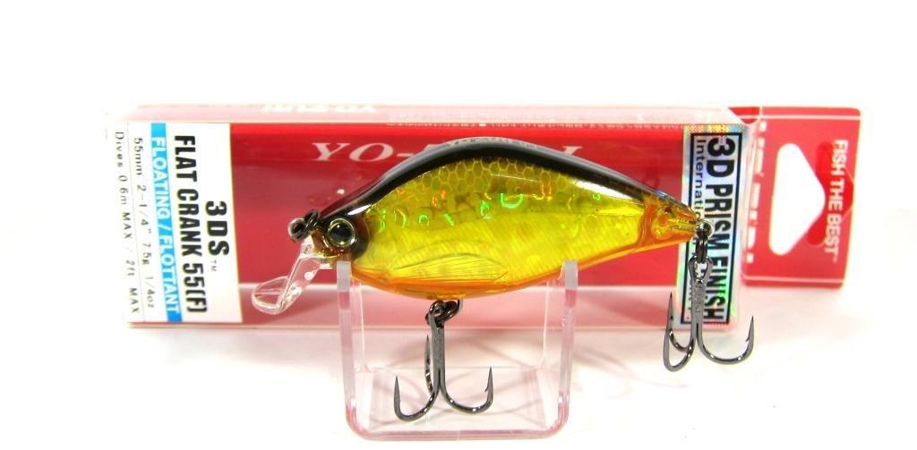 YO-ZURI Crankbait 3DS Flat [Fishing Tackle, Saltwater Fishing, Freshwater, Sea Bass] 55mm, 7.5g, HGBL Holo Kurokin