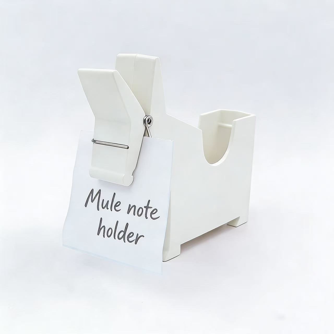 

Cute Plastic Memo Holder & Desk Organizer - PVC Desktop Storage Box with Memo Pad Refill Compatibility for Home Office білий
