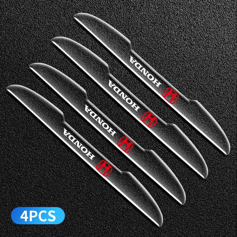 

4PCS Car Door Transparent Anti collision Protector Bar Stickers For Honda Civic Accord Fit CRV Jazz Odyssey Insight Mugen