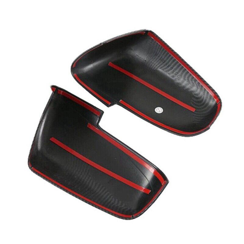 For KIA Mohave Car Rearview Side Mirror Cover Wing Cap Exterior Door Rear View Case Trim Shell Carbon Fiber Look