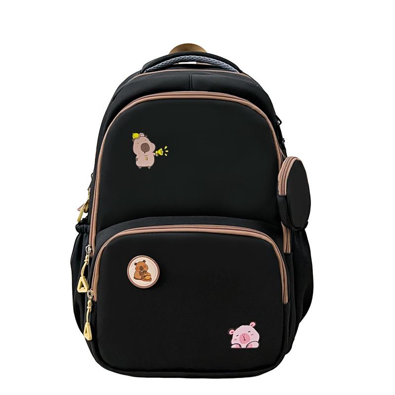 

Student Schoolbag Men And Women Large Capacity Nylon Backpack чёрный