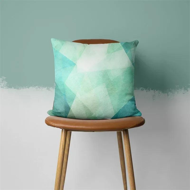 Decor Acasă Huse de Pernă cu Model Geometric și Floral Turcoaz Husa Pernă Model Potrivită pentru Canapea Dormitor Mașină Husa Pernă