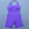 JYL Summer Shorts Set Soft Naked Tight Shorts Cross Back Yoga Set