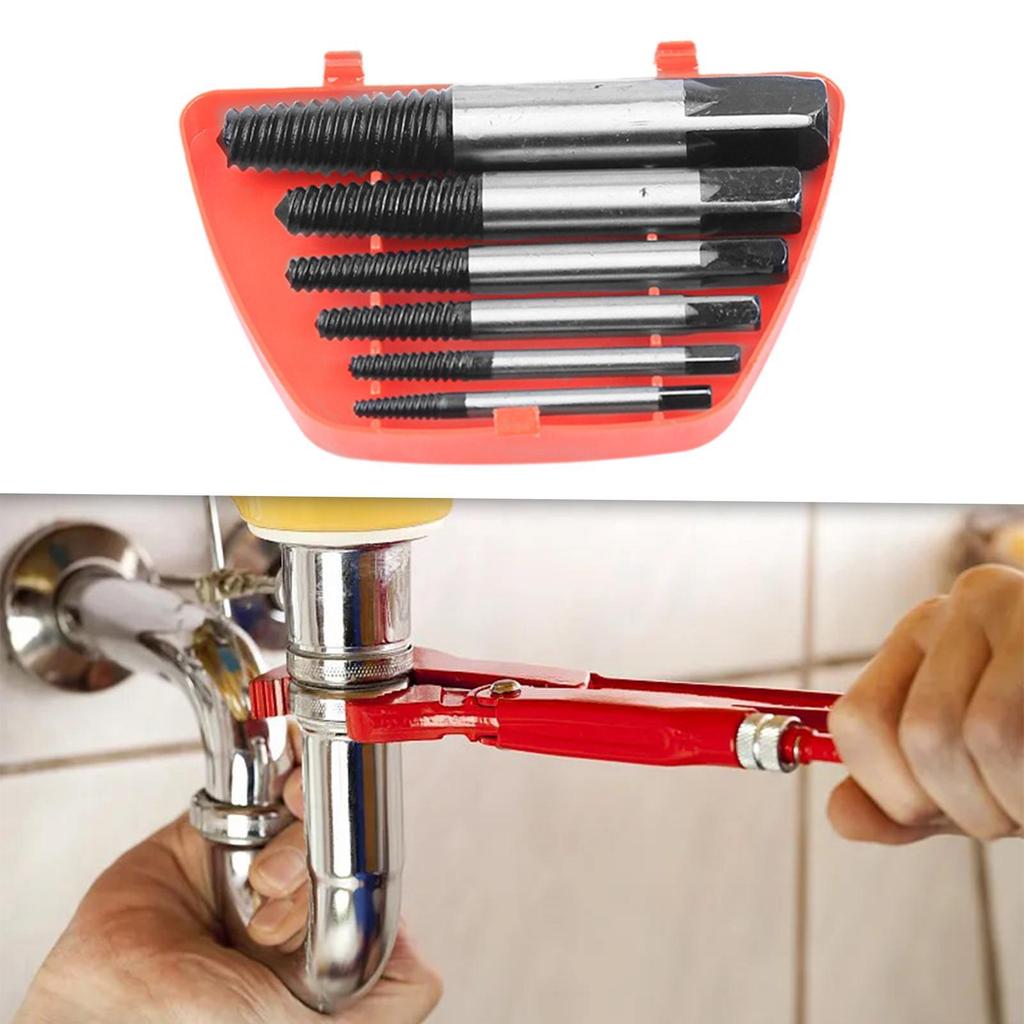 Screw Extractor Kit Sturdy Accessories for Professional Plumbing Repair Home 6pcs