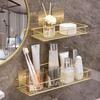 Metal Cosmetic Storage Shelf Wall Mounted Sanitary Organizer Shelf Bathroom Storage Rack  Household
