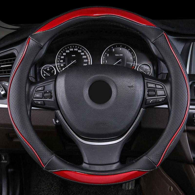 DERMAY Personality Car Steering Wheel Cover Leather With Edge for BMW F20 F21 1 Series Cute High Quality Auto