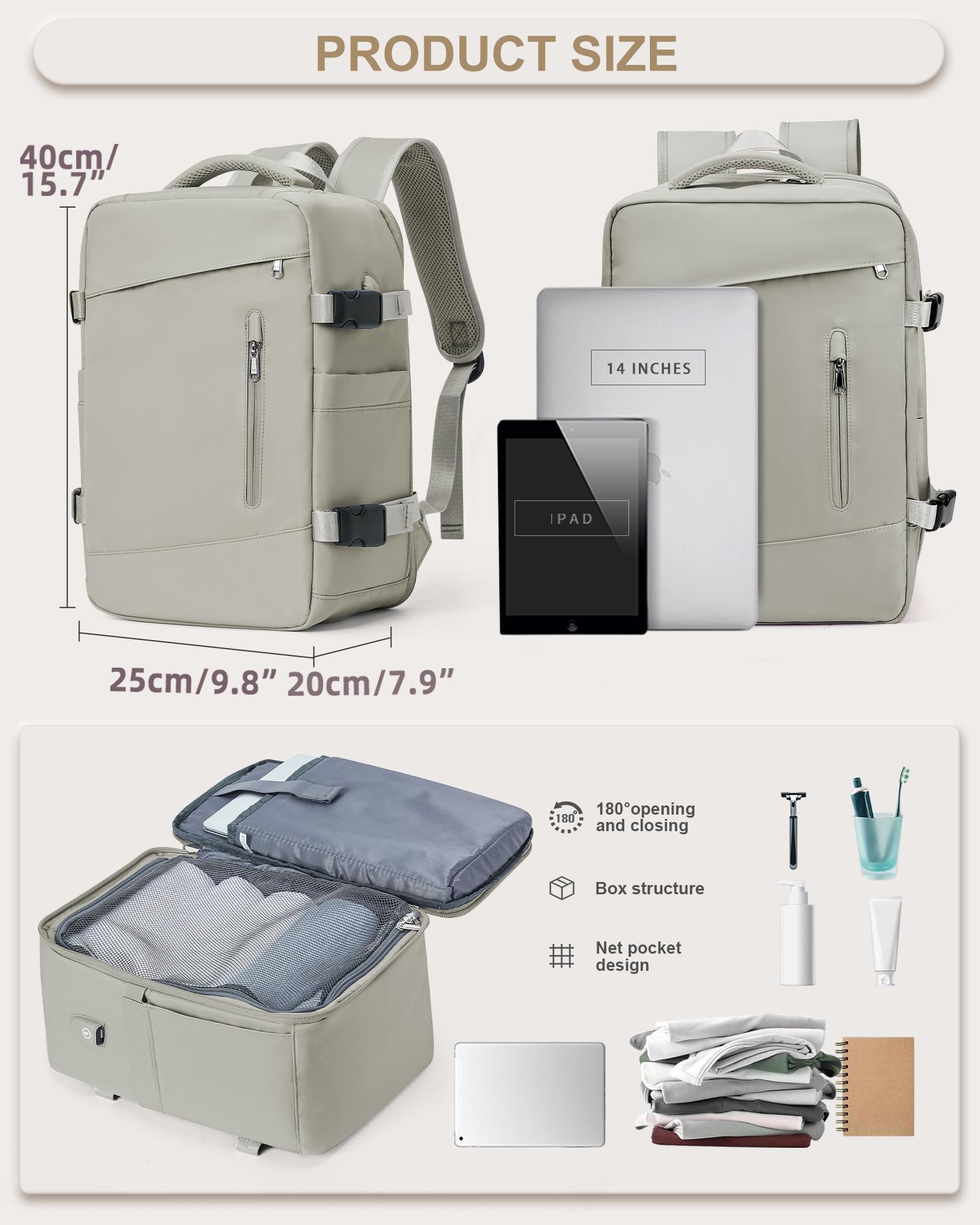 

Рюкзак для мужчин Многофункциональный рюкзак для ноутбука Упаковочные кубики Женский рюкзак Ryanair 40x20x25 Ручная кладь Дорожный рюкзак для ноутбука серый