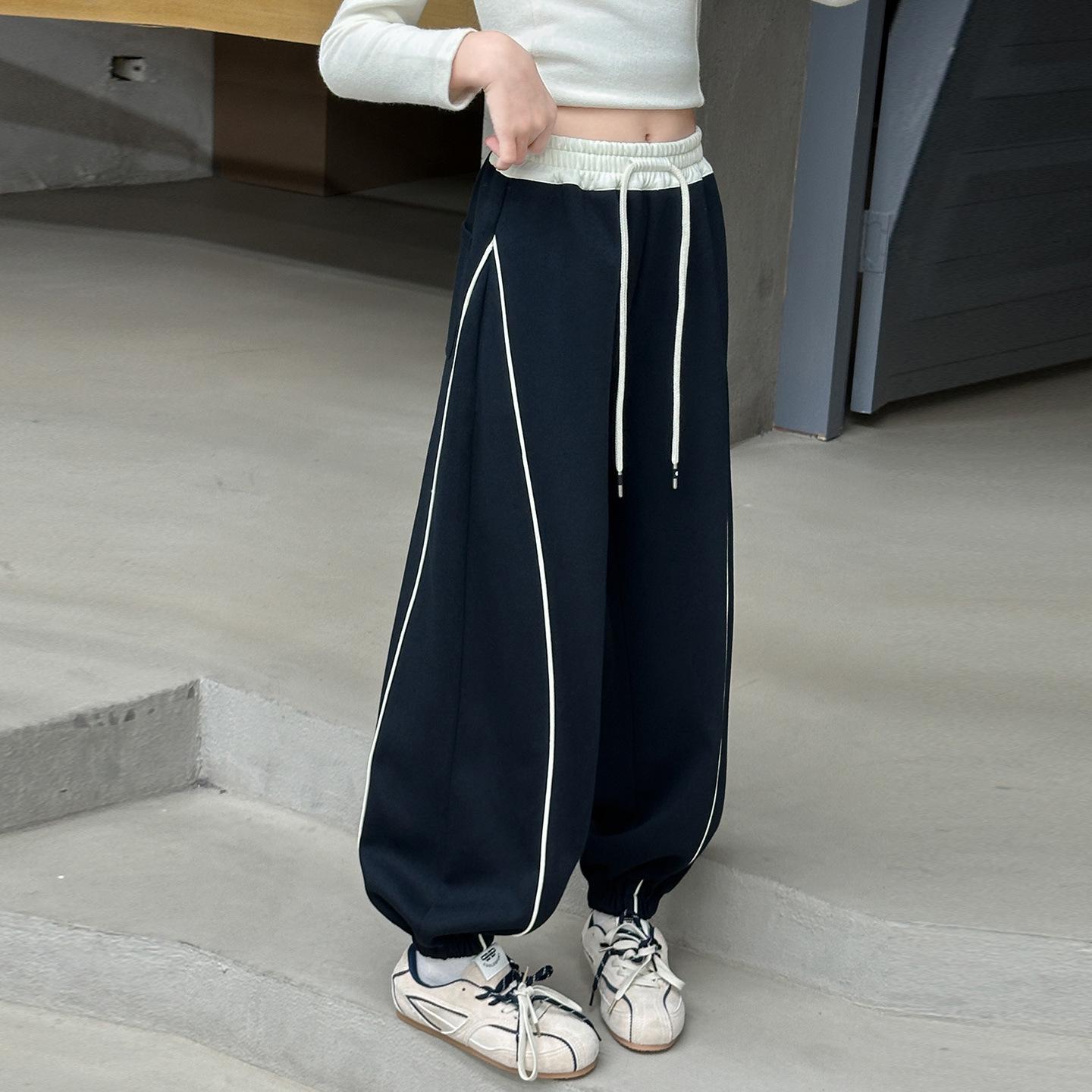 

Модные детские спортивные штаны с манжетами на весну и осень 2025 года - Повседневный и спортивный стиль для детей старшего возраста 140 cm