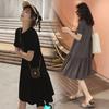 Maternity Dress Summer Dress Summer Loose Short-sleeved Skirt Irregular Medium and Long Trendy Mother Maternity Dress Summer Skirt