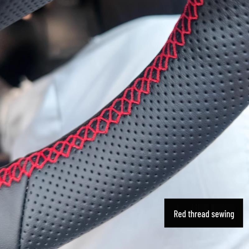 Pokrowiec na kierownicę Volvo S80L Prawdziwa skóra Zamsz Ręcznie szyty Pełne pokrycie dla modelu 2009