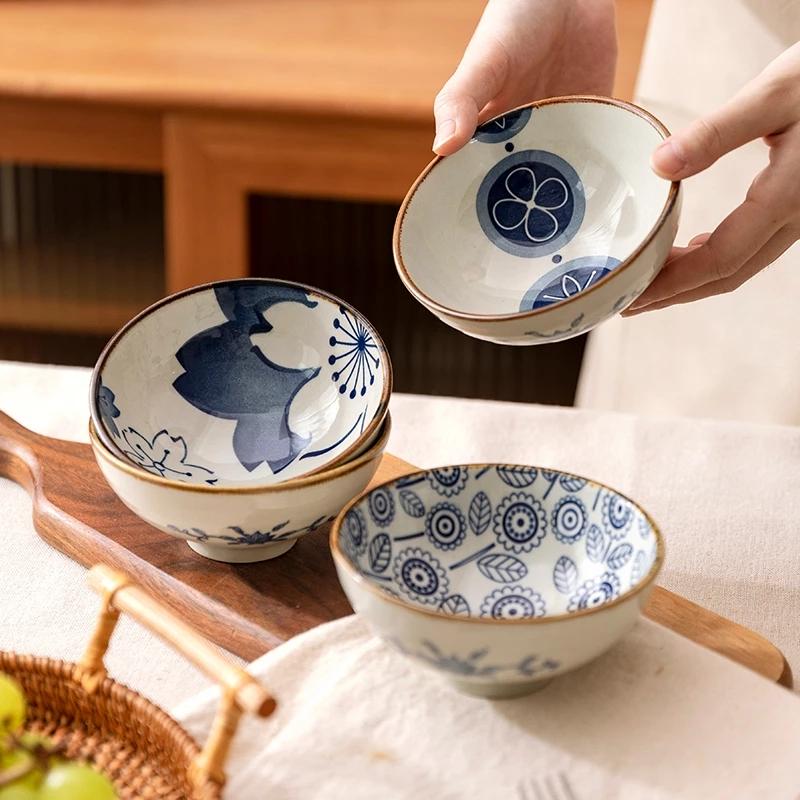Japanese Style Ceramic  Bowl Set Kitchen Noodle Bowl Tableware Set Microwave Safe Gift Box