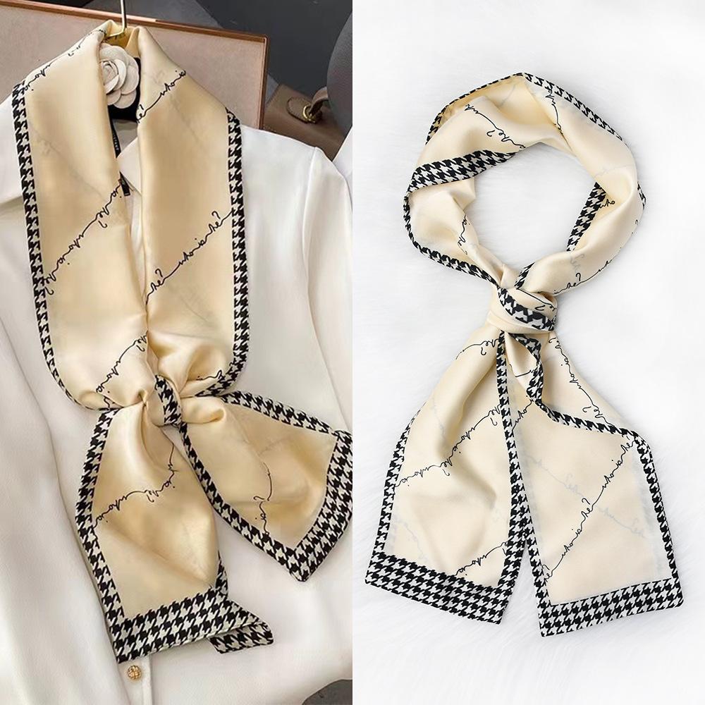 Luxury Design Horse Print Silk Sexy Scarf Women Soft Satin Hairband Neckerchief Office Hijab Headband Foulard Gift
