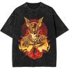 Vintage Gewaschenes Elden Ring Malenia Grafik-T-Shirt Schweres Baumwoll-Kurzarm Unisex Streetwear T-Shirt Für Spieleliebhaber