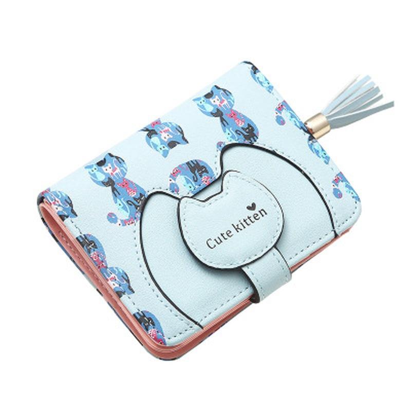 commodity Women Cute Cat Wallet Small Zipper Girl Wallet Pu Leather Women Coin Purse Female Card Holder Wallet