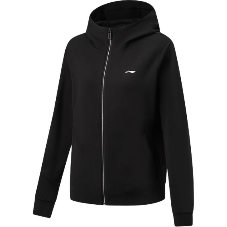 Li Ning однотонная куртка-кардиган с капюшоном и молнией, универсальная, женская, AFDW098-1 S