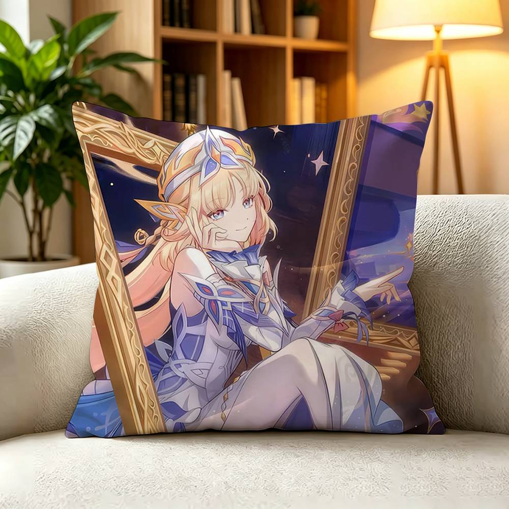 GGenshin Impact Nicole Reeyn Hexenzirkel Mage Square DoubleSided printed Pillow Case Bedroom Bedside Pillow Sofa Cushion Cover