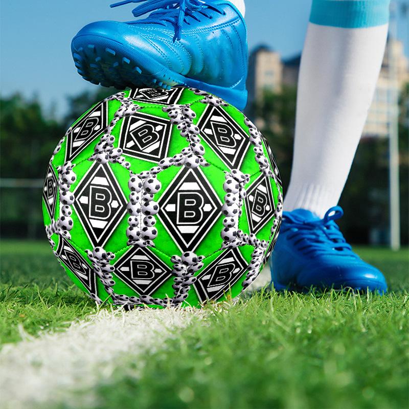 Borussia Monchengladbach Print Size 5 Soccer Ball, PU Wear Resistant Football for Match Training and Daily Practice, Birthday Gift for Soccer Fans
