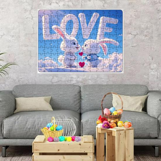130ks/sada Pár Skládačka Králík Valentýn LÁSKA Zajíček logická hra Děti Dospělí Vzdělávací papírové puzzle Hračka Domácí dekorace