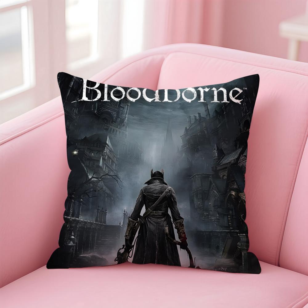 Game Horror BBloodborne Cushion Cover Pillow Case Soft Friendly Fabric  Concealed Zipper