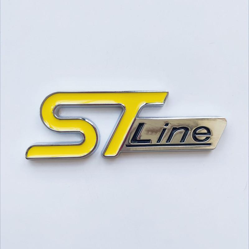 CSVJ8 3D Metal ST Line Head Front Grille Car Trunk Emblem Badge Chrome Sticker For Ford Focus x 2 3 Kuga Fiesta Mondeo Auto Styling