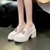 10CM French Niche Platform Comfortable Single Shoes Black Fashion Versatile Heightening Temperament Loafers Heightening Small Leather Shoes