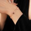 Double Layer Floral Bracelet With Zirconia Mother-of-Pearl Accents Rose Gold Plated Copper Elegant Minimalist Design