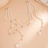 Women Elegant Luxury Pearl Pin Corsage Vintage Multi-Layer Long Tassel Chain Brooch Safety Pins Party Jewelry Gift