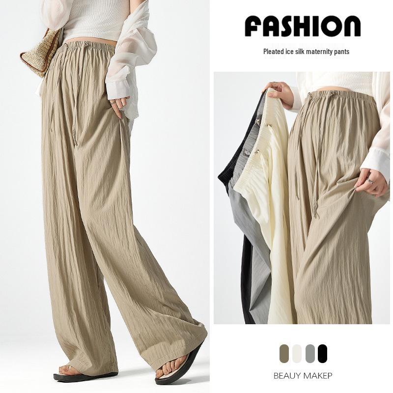 High-End Slimming Spring/Summer Petite Maternity Pants - Long, No Belly Band, Comfortable Style for Women