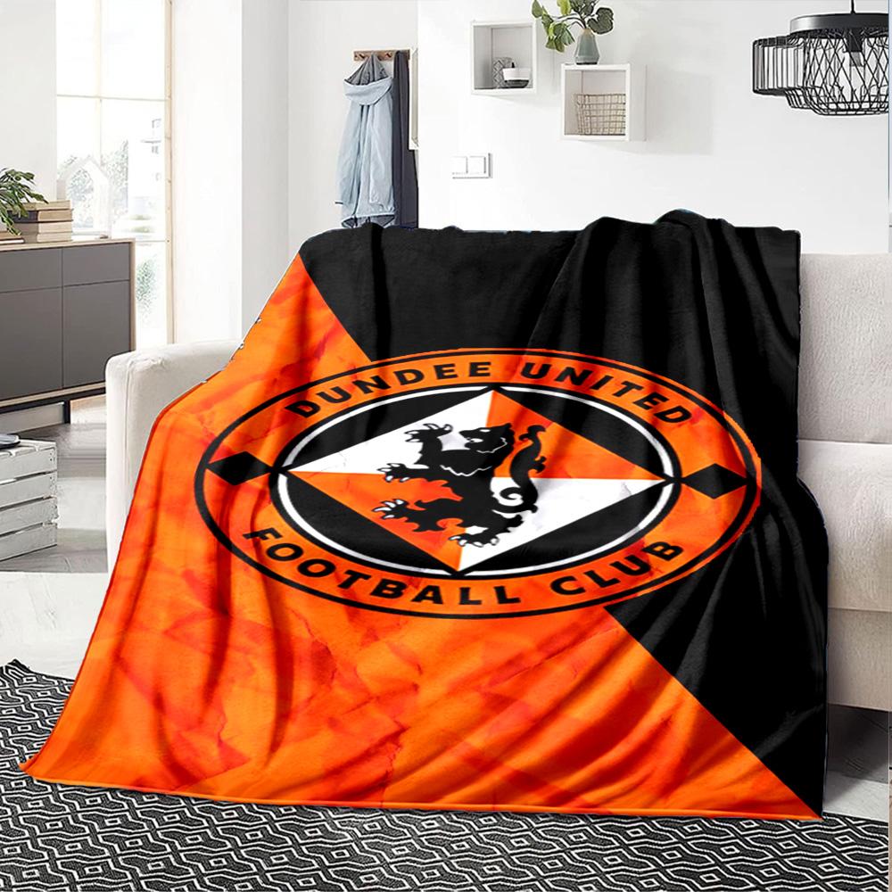 Dundee United FC Print Flannel Blanket High Quality Warm Comfortable Cover for All Seasons Perfect for Gifts Home Decor