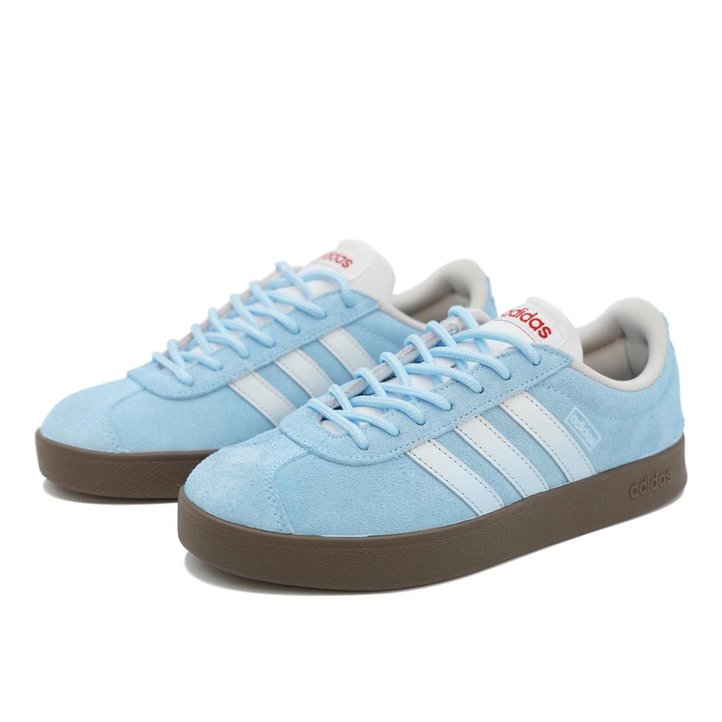 Adidas VL COURT 2.0 Slip Resistant Abrasion Resistant Low top Skateboard Shoes Unisex Blue White JS3003(Team837-)
