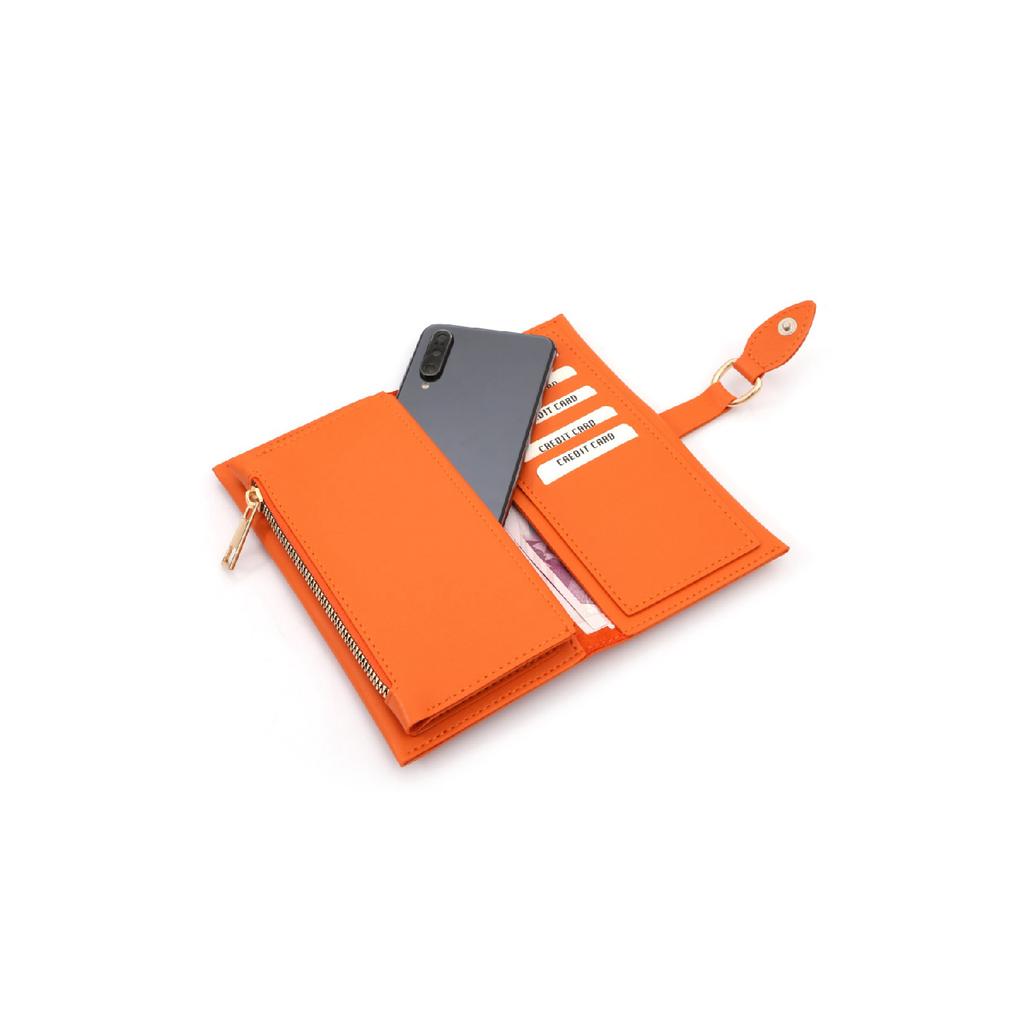 Rote Damenbrieftasche mit weicher Hautschnalle und Zubehör mit mehreren Fächern