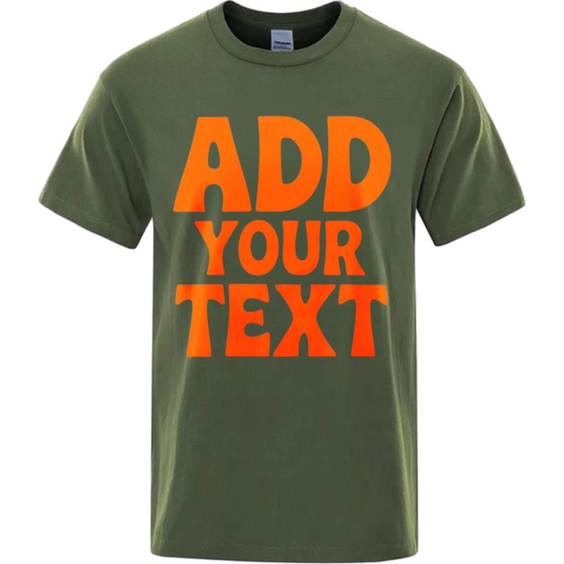 For man logo image here Stylish summer tshirt Add Your Text Short Sleeve Plus Size Madetoorder Oneck Solid Color Tee shirt