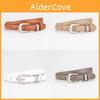Genuine Leather Small Waist Belt With Silver Metal Buckle For Summer Office Look
