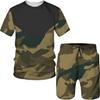 Summer Camouflag Print Set Suit Hip Hop Harajuku Sports 2 Piece Oversized Sportswear Tshirt Beach Shorts Outfits Clothes For Men