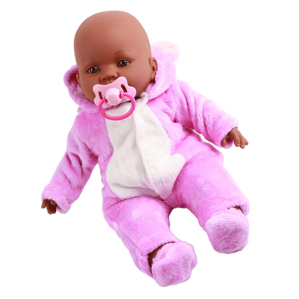 16inch Reborn Baby Dolls Vinyl Black Skin Cute Clothes Lifelike Reborn Dolls with Pacifier