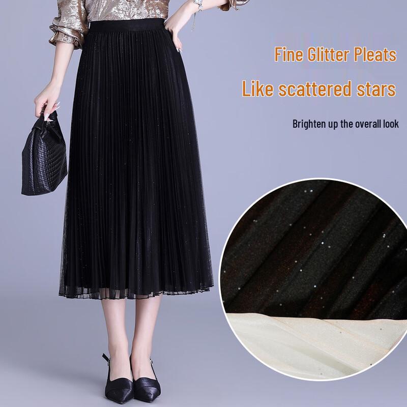 Sweet Reversible Pleated Mesh A-Line Skirt