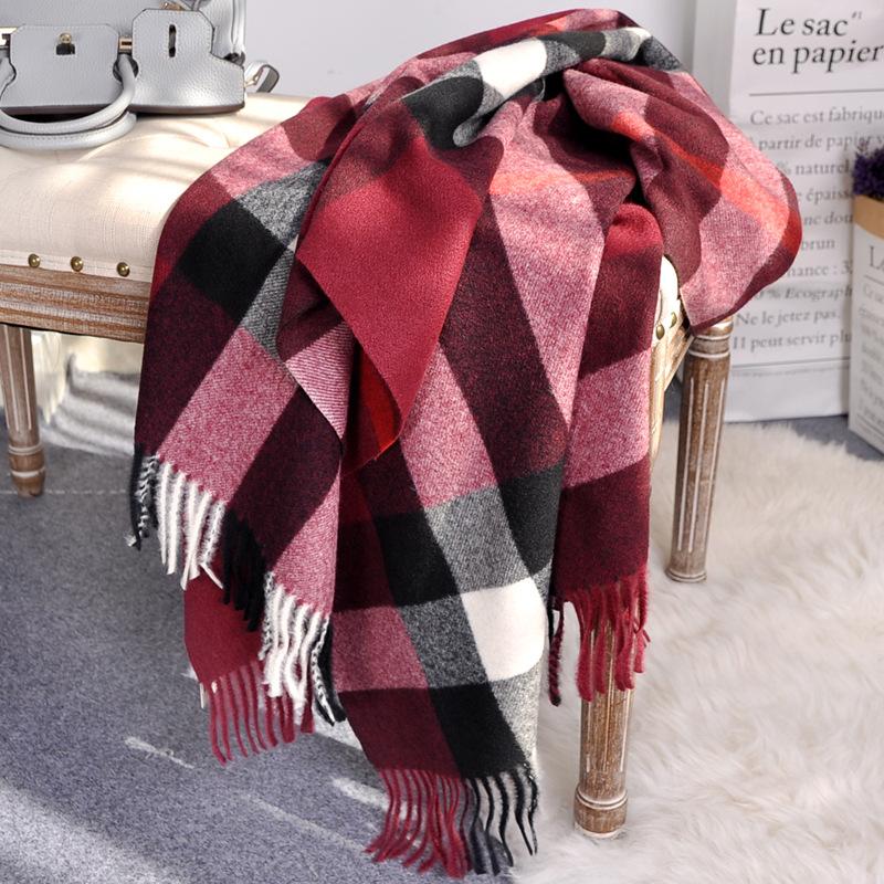 Autumn And Winter Scarf Women'S British Rumbarg Thorny Cashmere Scarf Shawl Dual-Purpose Thickened Couple Scarf