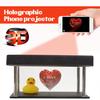 Černý Stojan Projektor Pyramida Hologram Displej 3D Mobilní Telefon Hologram Box Displej Luxusní Vitrína Pro 3.5-6" Použití Nový