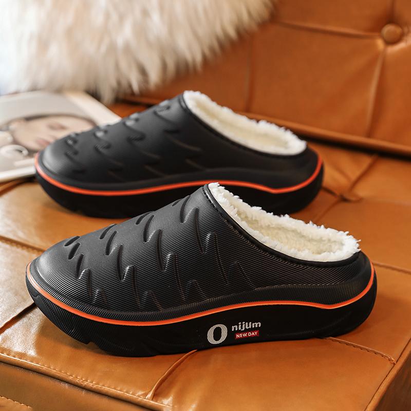 Winter Men's Warm Slippers Cotton Slippers Wrap Heels Outdoor Indoor Warm Shoes Men Home Bedroom Plush Warm Slippers 38-45