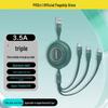 PISEN 3-in-1 Retractable Fast Charging Cable for Apple & Huawei