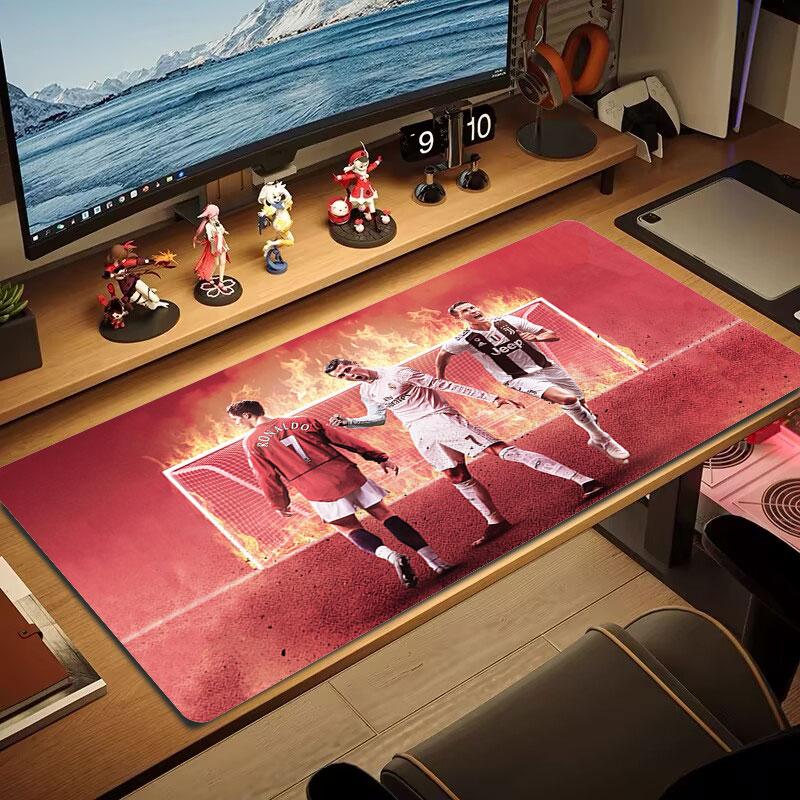 Tappetino Mouse Cristiano Ronaldo, Tappetino da Scrivania XXL Antiscivolo per Gaming, Laptop e Tablet, Tappetino per Mini PC con Bordi Cuciti