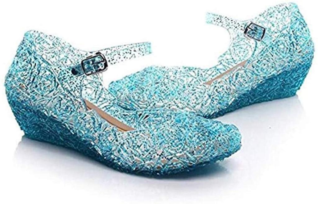 Sandales en Caoutchouc Chaussures en Caoutchouc pour Enfants Style Princesse Cendrillon Pantoufles de Verre Lanières Chaussures de Princesse Étincelantes Chaussures pour Enfants Parfaites pour Halloween Cosplay