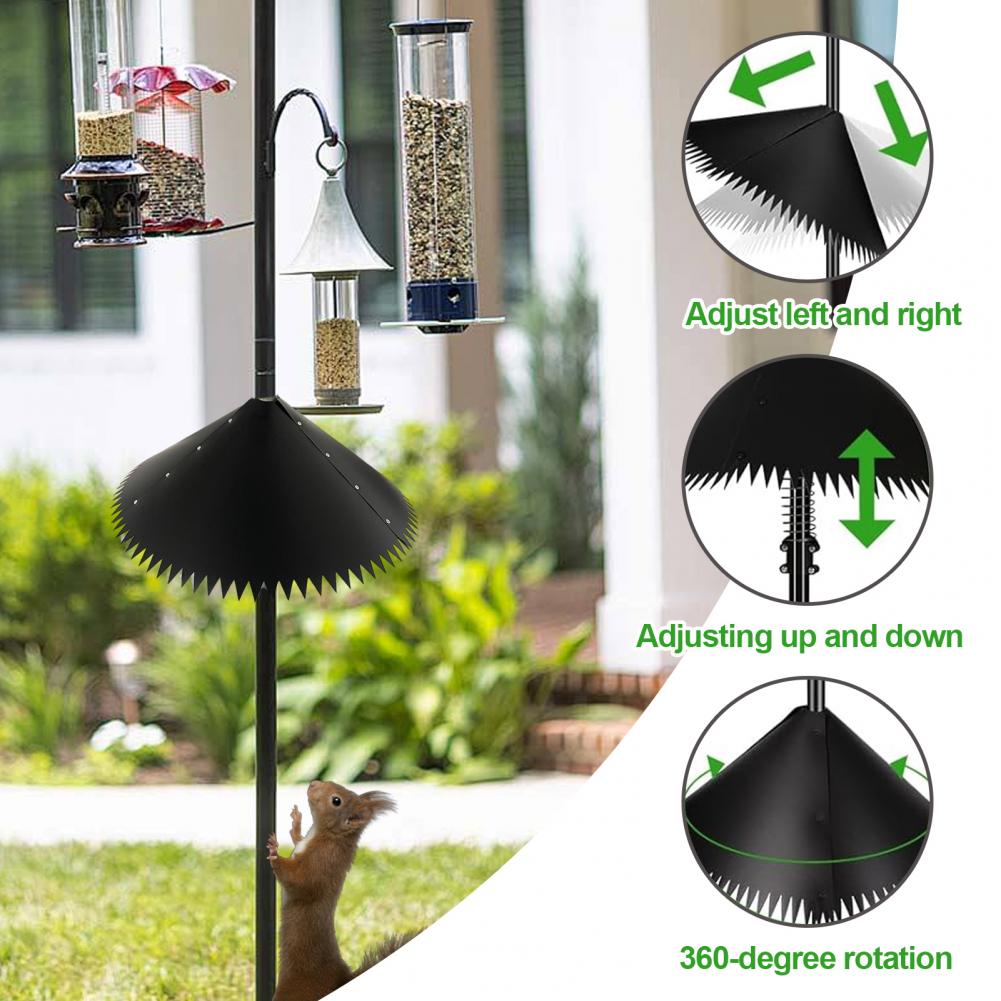 Squirrel Baffle for Birds Feeder Pole Universal Squirrel Guard with Spring 19-Inch Squirrel Barrier Stops Squirrels