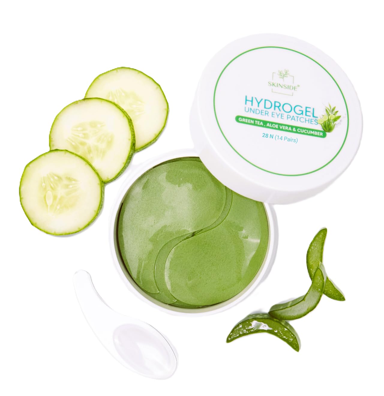 Skinside Under Eye Hydrogel Patches for Dark Circles With Caffeine, Niacinamide & Hyaluronic Acid Serum for Wrinkles & Puffy Eyes by Deep Hydration