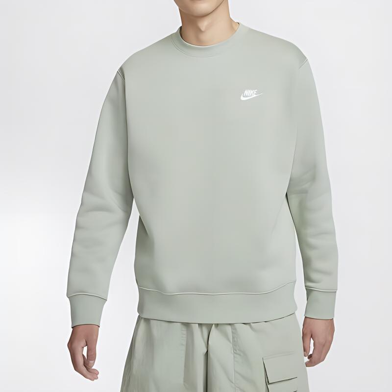 Nike Sportswear Club FW24 Fleece Solid Color Fleece Lined Crew Neck Pullover Long Sleeved Without Hood Sweatshirt Men's BV2663-371