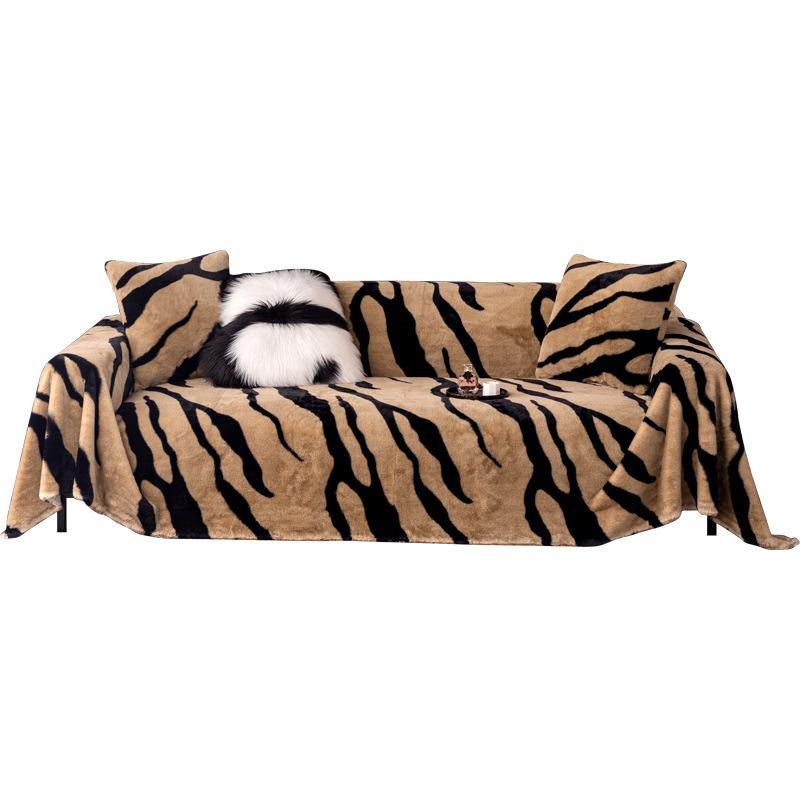 Light luxury fashion leopard print sofa towel 2025 new thickened non-slip plush thermal cover universal all-inclusive cover blanket