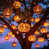 Lightweight Plastic Pumpkin Halloween Lantern, LED Light Up Hollow Ornament, Battery Operated Indoor Decorations Statue with Warm for Outdoor