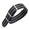 [Nywing] Bracelet de Montre Type Nato Nylon 16mm 18mm 20mm 22mm 24mm G10 Nylon Balistique Bracelet de Remplacement avec Outil, Noir/Gris