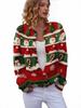 LXK-YK56 3D Print Christmas Cardigan Sweater