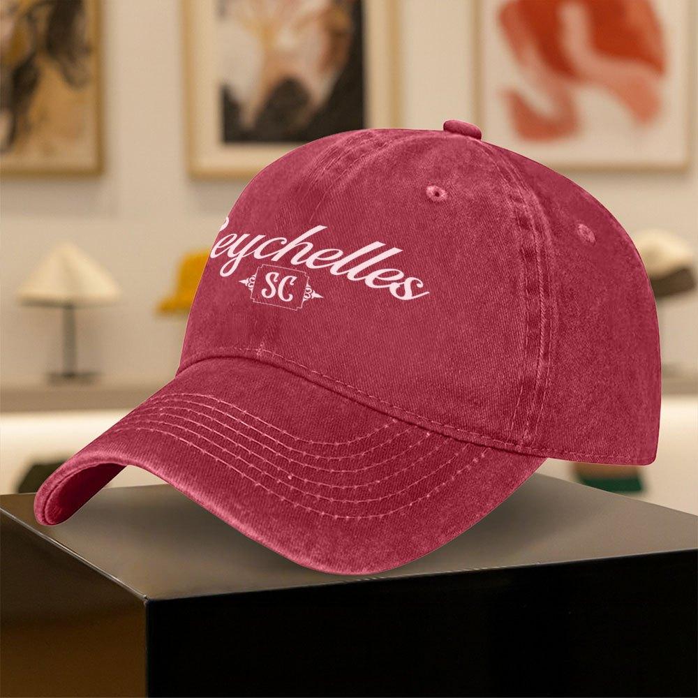 Seychelles SC Printed Baseball Cap Retro FlatBrim Hat for Unisex Women